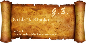 Galát Blanka névjegykártya